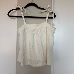 Madewell Tie Shoulder Cream Tank Top